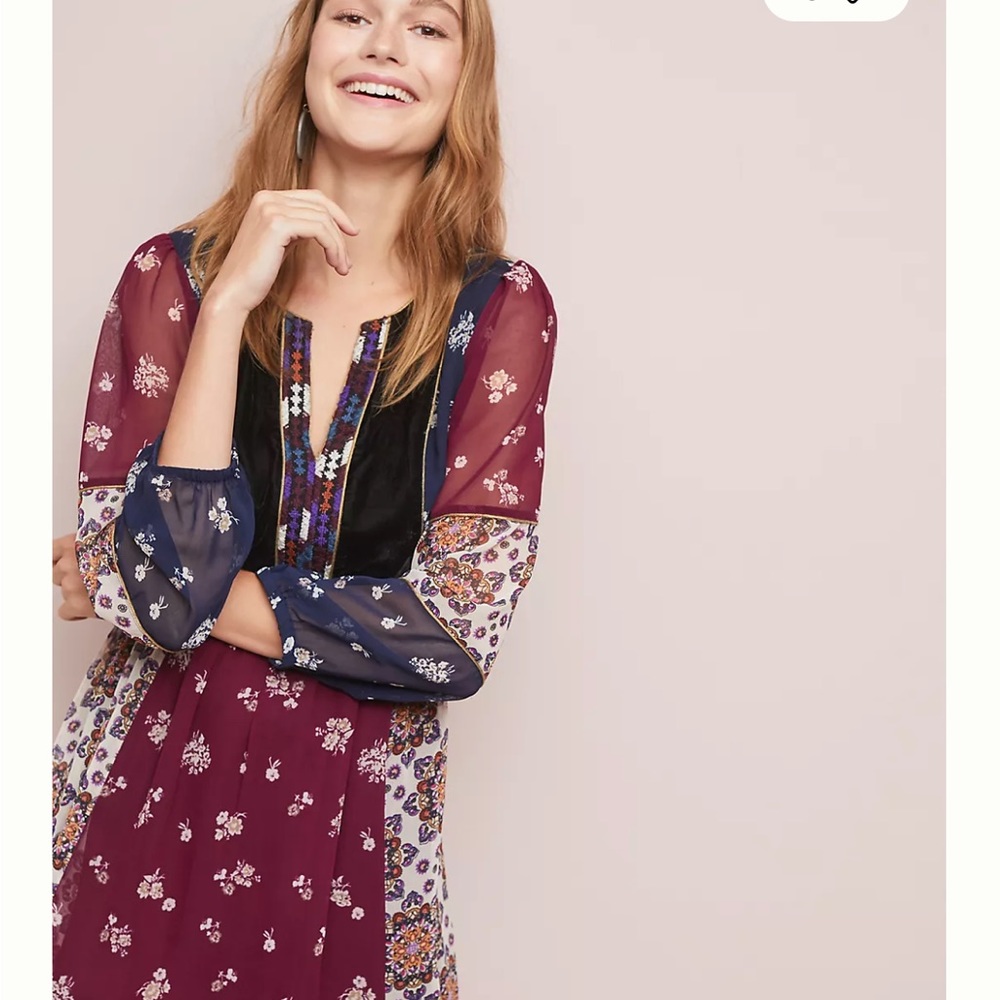 ANTHROPOLOGIE MAEVE Quartier Latin Bohemian Dress
